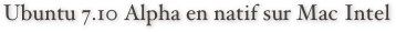Ubuntu 7.10 Alpha en natif sur Mac Intel